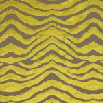 Osborne & Little SERENGETI F5780-03 Vibrant chartreuse yellow with deep taupe grey wavy pattern