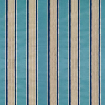 Osborne & Little SALON STRIPE F5951-01 Teal turquoise, cream, and navy blue striped combination