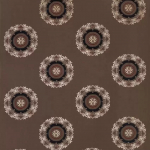 Osborne & Little KOLAM F6133-01 Rich chocolate brown with cream and dark brown accents