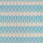 Osborne & Little LEAF FALL F6562-04 Turquoise blue and cream with aqua accents