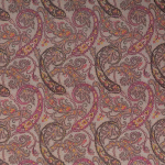 Osborne & Little PATARA F6740-05 Soft taupe grey with magenta pink and burnt orange details