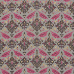 Osborne & Little SINAN F6744-04 Fuchsia pink and charcoal details on a grey background