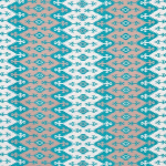 Osborne & Little PALAS F6746-01 Vibrant turquoise, soft beige and crisp white geometric pattern
