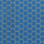 Osborne & Little LEDOUX F6820-08 Bright azure blue with light silver-grey geometric detailing