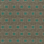 Osborne & Little VALLIN F6822-01 Taupe grey background with vibrant teal geometric squares