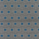 Osborne & Little VALLIN F6822-06 Silver grey background with cobalt blue geometric accents