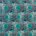 Osborne & Little DIONE F6830-01 Rich teal green with charcoal grey and silvery accents