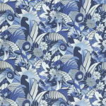 Osborne & Little FANTASQUE F6860-04 Royal blue, navy and pale blue with silver grey accents