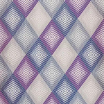 Osborne & Little NORMANDIE F6863-03 Cream, purple and navy blue diamond geometric design
