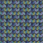Osborne & Little BASIE F6870-02 Navy blue, lilac and sage green with turquoise accents