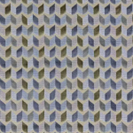 Osborne & Little BASIE F6870-03 Soft grey, dusty blue and olive green on cream background