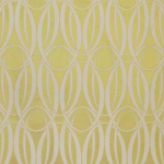 Osborne & Little HOOPLA F6964-05 Soft lemon yellow with white overlapping circular motifs
