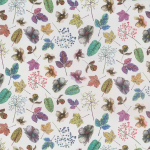 Osborne & Little WOODLAND F7012-01 Vibrant mix of purple, turquoise and coral on white background