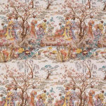 Osborne & Little JAPANESE GARDEN F7015-03 Cream background with muted coral, gold and soft blue tones