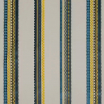 Osborne & Little OPERETTA F7041-02 Cream background with navy blue, teal blue and yellow stripes