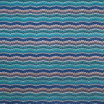 Osborne & Little CARNIVAL F7052-03 Varying shades of turquoise, navy blue and beige in wavelike pattern