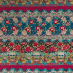 Osborne & Little TORCELLO F7185-01 Teal blue, crimson red and sage green with cream accents