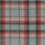Osborne & Little JERMYN F7311-01 Soft blue-grey with burgundy red and dark brown accents