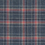 Osborne & Little JERMYN F7311-06 Navy blue with coral red and white linear details