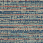 Osborne & Little BERKELEY F7314-05 Navy blue with coral red and ivory on textured base