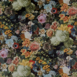 Osborne & Little FULLERTON F7405-02 Rich oranges and pinks with cream blooms on dark green