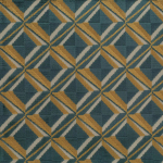 Osborne & Little AMELIA F7422-02 Teal blue and golden ochre with light grey accents