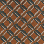 Osborne & Little AMELIA F7422-03 Terracotta orange, forest green and light grey tones
