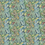 Osborne & Little HOTHOUSE F7440-02 Rich jungle greens, mustard yellow and powder blue accents