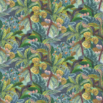 Osborne & Little MARANTA F7446-01 Vibrant sage green, golden yellow and soft pink accents