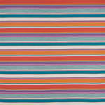 Osborne & Little SPIAGGIA STRIPE OUTDOOR F7448-03 Coral red, teal blue and purple horizontal stripes