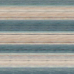 Osborne & Little KOZO STRIPE F7560-04 Teal blue, cream, and soft peach in horizontal bands