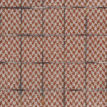 Osborne & Little FALORIA F7572-01 Rusty terracotta and cream with dark blue accent lines