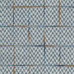 Osborne & Little FALORIA F7572-05 Slate blue and cream with golden brown accent lines