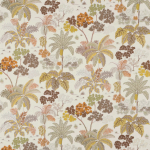 Osborne & Little MALABAR F7591-02 Rusty orange, chocolate brown and olive gold on cream background