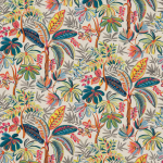 Osborne & Little TIVOLI F7595-02 Vibrant teal, coral, and lemon yellow on light cream base