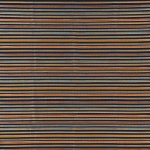 Osborne & Little KANDY F7596-01 Black background with rust brown, gold and grey horizontal stripes