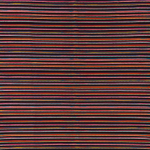 Osborne & Little KANDY F7596-03 Black background with vibrant pink, orange and coral horizontal str...