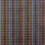 Osborne & Little BOSSA NOVA F7720-01 Navy blue, burnt orange, gold and slate grey geometric pattern