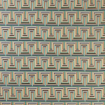 Osborne & Little MAMBO F7723-03 Mint green with navy blue and golden beige tones