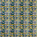 Osborne & Little MOTOWN F7724-01 Mustard yellow, teal blue and sage green with cream accents