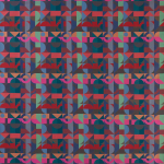 Osborne & Little MOTOWN F7724-03 Deep teal, coral red and fuchsia pink with navy undertones
