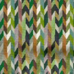 Osborne & Little FELICIA F7742-03 Emerald green, lime and brown with mauve accents