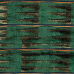 Osborne & Little ELODIE F7743-01 Rich emerald green with dark brown and burnt orange accents