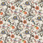 Osborne & Little PUZZLEWOOD F7777-01 Cream base with coral pink, lavender blue and olive grey accents