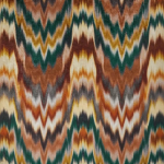 Osborne & Little IRISA F7831-01 Rich terracotta brown, deep forest green and golden ochre