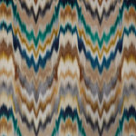 Osborne & Little IRISA F7831-03 Teal blue, navy and golden brown with beige highlights