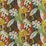 Osborne & Little ZYLINA F7834-01 Mustard yellow, olive green and russet brown with white accents