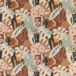 Osborne & Little ZYLINA F7834-03 Caramel brown, blush pink and sage green with cream elements
