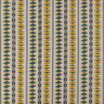 Osborne & Little SAMIRA F7836-01 Mustard yellow and teal green with cream background and black accents