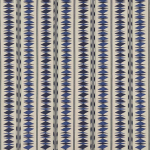 Osborne & Little SAMIRA F7836-02 Navy blue diamonds on cream background with grey striped accents